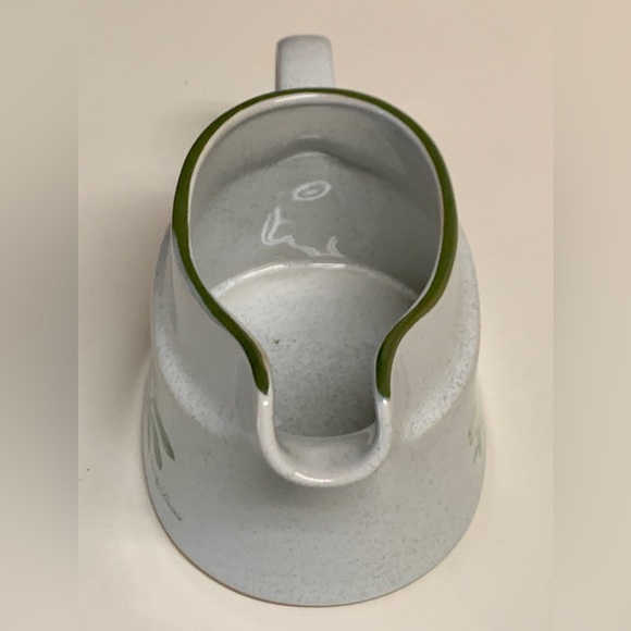 Vintage Discontinued NORITAKE Japan Stoneware Mountain Flowers Green Gravy Boat - Picture 3 of 16